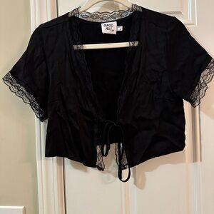 Princess Polly Black Lace Detail Top